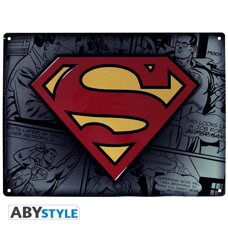 DC COMICS - Plaque Métal Superman (28 x 38)