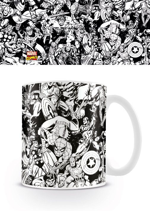 MARVEL - Mug Personnages Comics Noir & Blanc