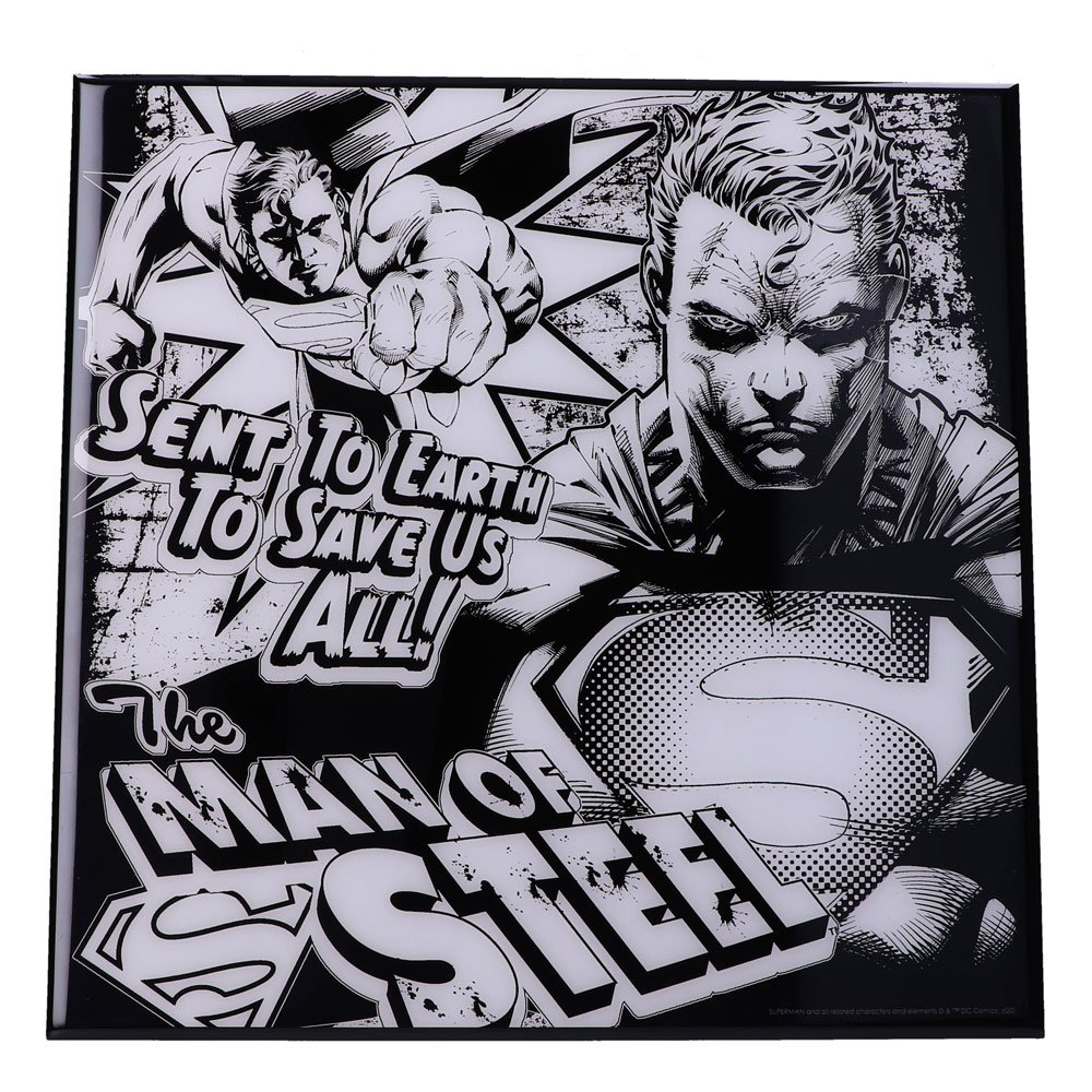 DC COMICS - Décoration murale Crystal Clear Superman "The Man of Steel" (32 x 32)