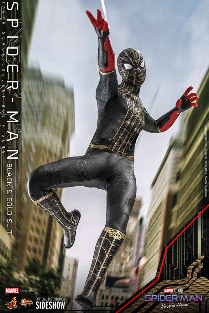 MARVEL - Figurine Spider-Man : No Way Home 1/6 Movie Masterpiece (Black and Gold Suit) 30 cm