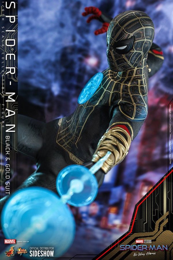 MARVEL - Figurine Spider-Man : No Way Home 1/6 Movie Masterpiece (Black and Gold Suit) 30 cm – Image 5