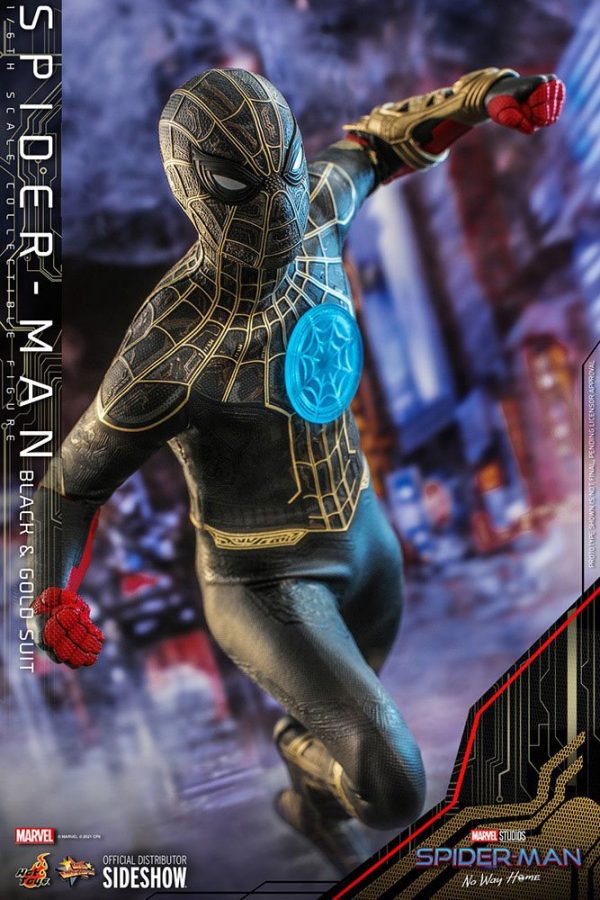 MARVEL - Figurine Spider-Man : No Way Home 1/6 Movie Masterpiece (Black and Gold Suit) 30 cm – Image 6