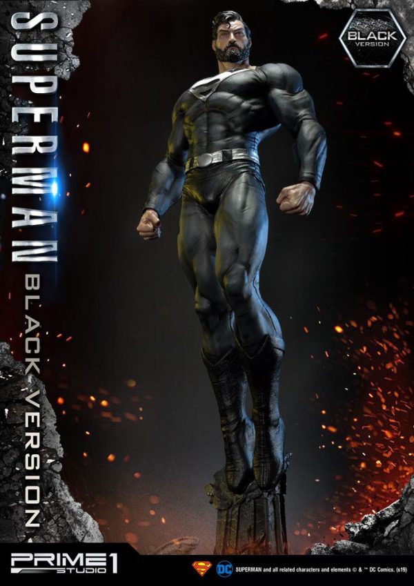 DC COMICS - Statuette Superman 1/3 Black Suit Version 106 cm – Image 3