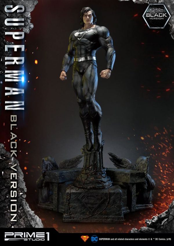 DC COMICS - Statuette Superman 1/3 Black Suit Version 106 cm – Image 4
