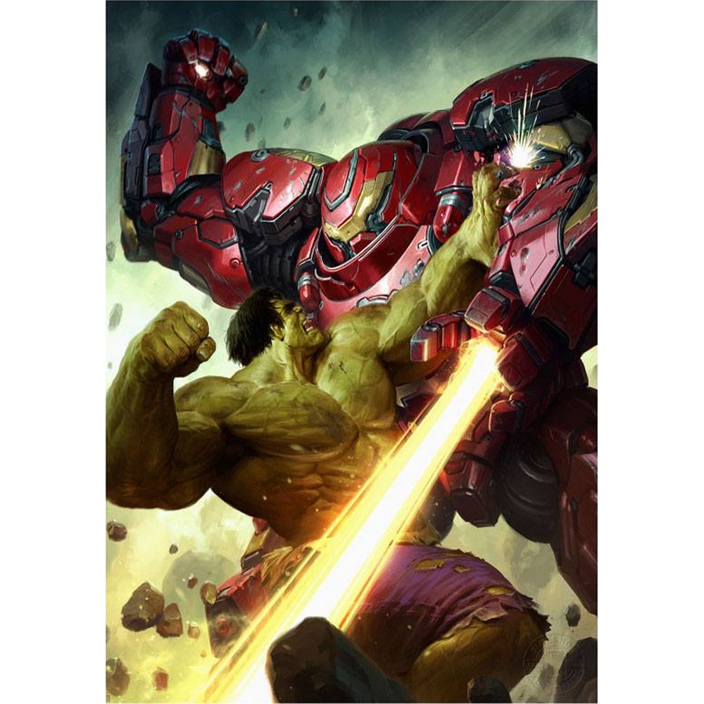 MARVEL - Art Print Hulk vs Hulkbuster (61 x 46)