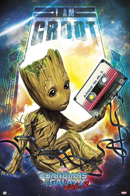 MARVEL - Poster Les Gardiens de la Galaxie Vol 2 Baby Groot (91,5 x 61)