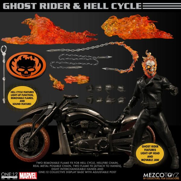 MARVEL - Figurine 1/12 Ghost Rider & Hell Cycle 23 cm – Image 14