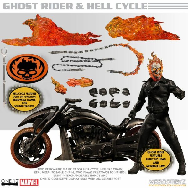 MARVEL - Figurine 1/12 Ghost Rider & Hell Cycle 23 cm – Image 16