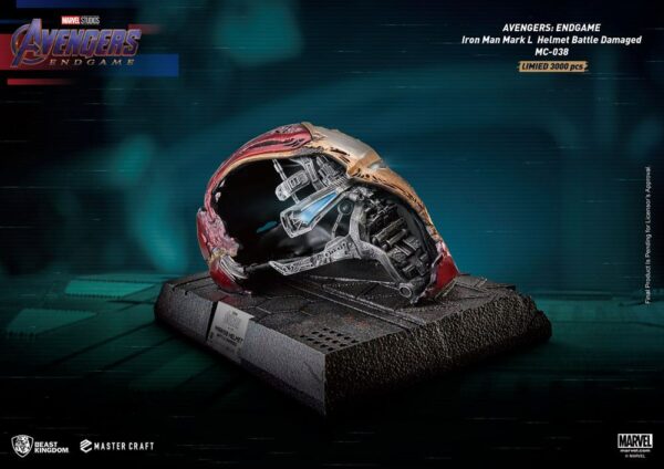 MARVEL - Statuette Master Craft Casque Iron Man Mark50 Battle Damaged 22 cm Avengers Endgame – Image 2