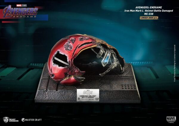MARVEL - Statuette Master Craft Casque Iron Man Mark50 Battle Damaged 22 cm Avengers Endgame – Image 3