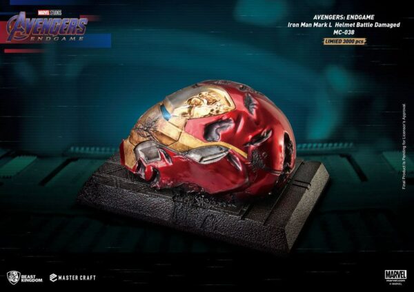 MARVEL - Statuette Master Craft Casque Iron Man Mark50 Battle Damaged 22 cm Avengers Endgame – Image 4