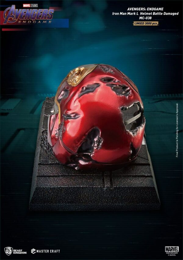 MARVEL - Statuette Master Craft Casque Iron Man Mark50 Battle Damaged 22 cm Avengers Endgame – Image 6
