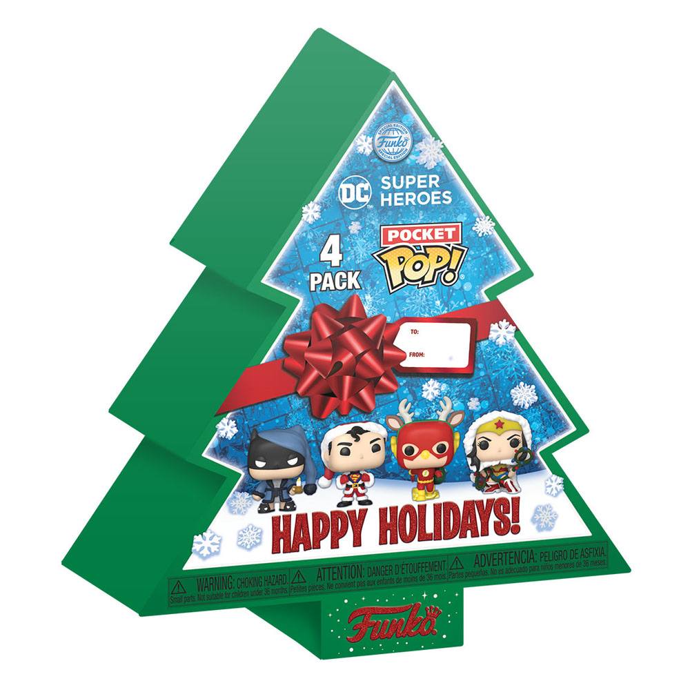 DC Comics Holiday 2022 Tree Holiday Box Pack 4 figurines Pocket POP! 4 cm