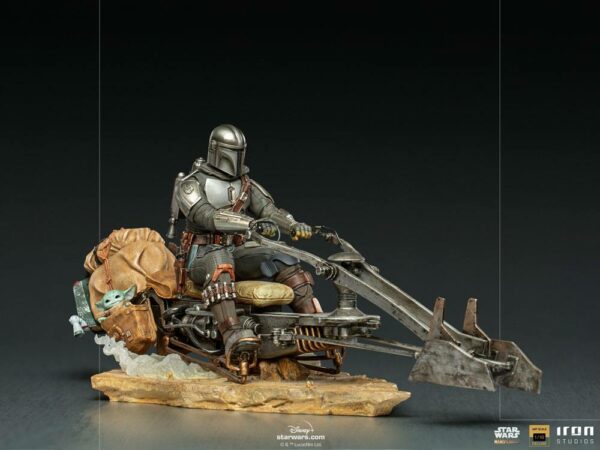STAR WARS - Statuette 1/10 Deluxe Art Scale Mandalorian on Speederbike 18 cm – Image 2