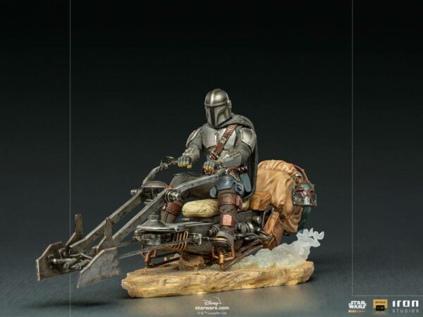 STAR WARS - Statuette 1/10 Deluxe Art Scale Mandalorian on Speederbike 18 cm – Image 3