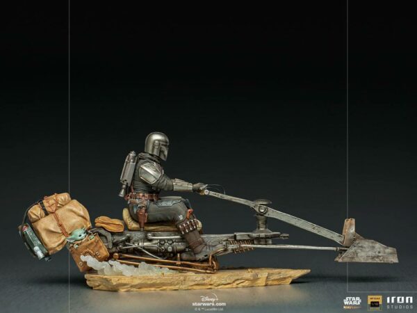 STAR WARS - Statuette 1/10 Deluxe Art Scale Mandalorian on Speederbike 18 cm – Image 4
