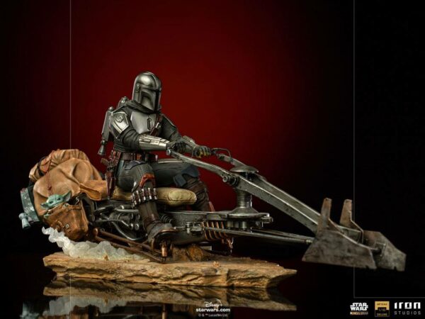 STAR WARS - Statuette 1/10 Deluxe Art Scale Mandalorian on Speederbike 18 cm – Image 8