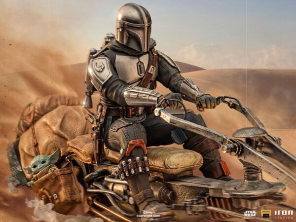 STAR WARS - Statuette 1/10 Deluxe Art Scale Mandalorian on Speederbike 18 cm – Image 9