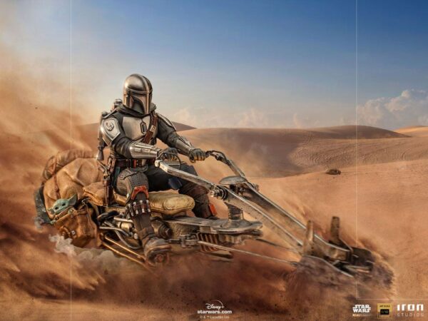 STAR WARS - Statuette 1/10 Deluxe Art Scale Mandalorian on Speederbike 18 cm – Image 10