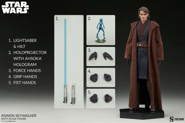 STAR WARS - Figurine 1/6 The Clone Wars Anakin Skywalker 31 cm – Image 7
