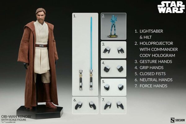 STAR WARS - Figurine 1/6 The Clone Wars Obi-Wan Kenobi 30 cm – Image 8