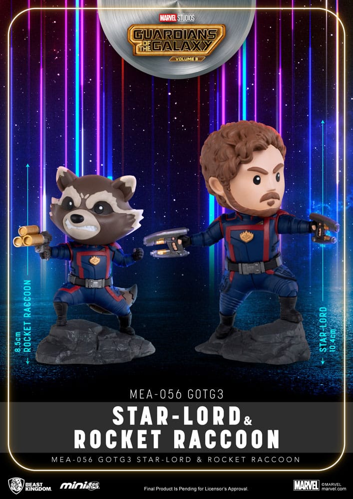 MARVEL - Figurines Mini Egg Attack Star-Lord & Rocket Raccoon (Les Gardiens de la Galaxie Vol. 3) 8-10 cm