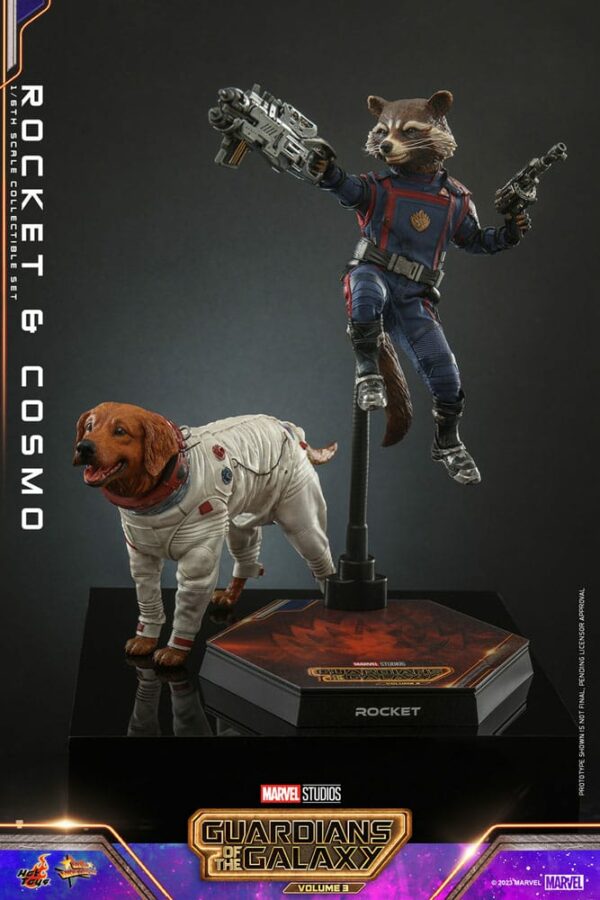 MARVEL - Figurines 1/6 Rocket Raccoon & Cosmo Movie Masterpiece Les Gardiens de la Galaxie Vol.3 16 cm – Image 2