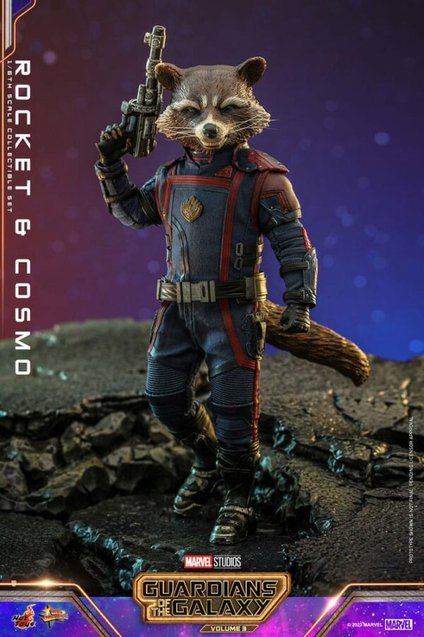 MARVEL - Figurines 1/6 Rocket Raccoon & Cosmo Movie Masterpiece Les Gardiens de la Galaxie Vol.3 16 cm – Image 3
