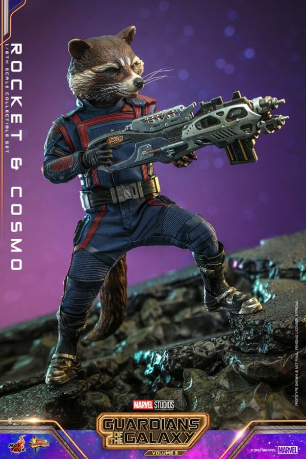 MARVEL - Figurines 1/6 Rocket Raccoon & Cosmo Movie Masterpiece Les Gardiens de la Galaxie Vol.3 16 cm – Image 6