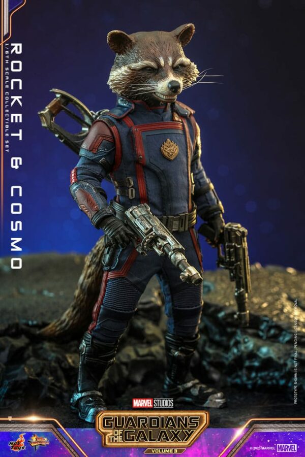 MARVEL - Figurines 1/6 Rocket Raccoon & Cosmo Movie Masterpiece Les Gardiens de la Galaxie Vol.3 16 cm – Image 8