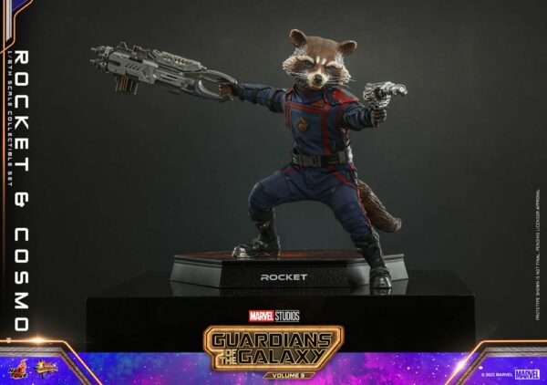 MARVEL - Figurines 1/6 Rocket Raccoon & Cosmo Movie Masterpiece Les Gardiens de la Galaxie Vol.3 16 cm – Image 10