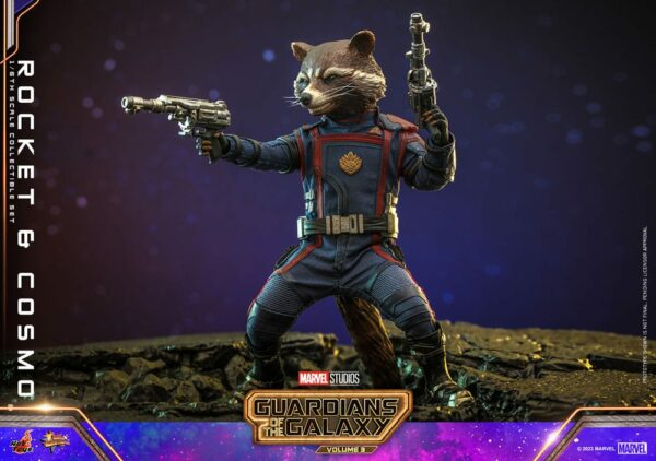 MARVEL - Figurines 1/6 Rocket Raccoon & Cosmo Movie Masterpiece Les Gardiens de la Galaxie Vol.3 16 cm – Image 14