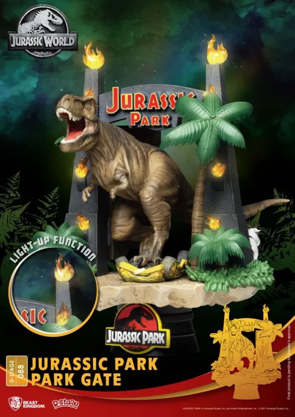 JURASSIC PARK - Figurine T-Rex Diorama D-Stage Park Gate 15 cm – Image 2