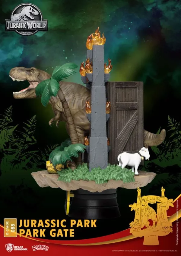 JURASSIC PARK - Figurine T-Rex Diorama D-Stage Park Gate 15 cm – Image 3