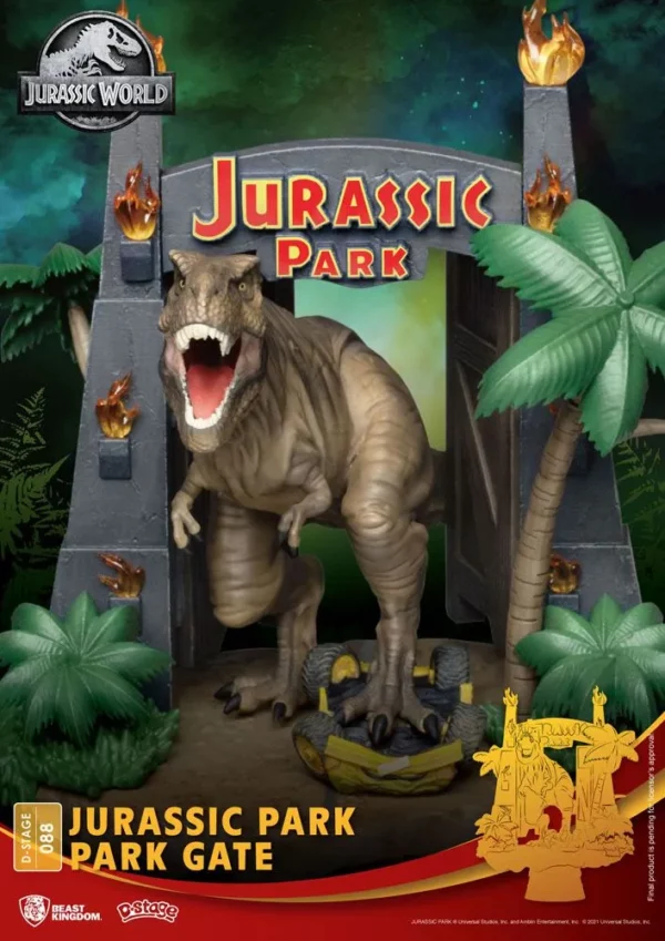 JURASSIC PARK - Figurine T-Rex Diorama D-Stage Park Gate 15 cm – Image 5