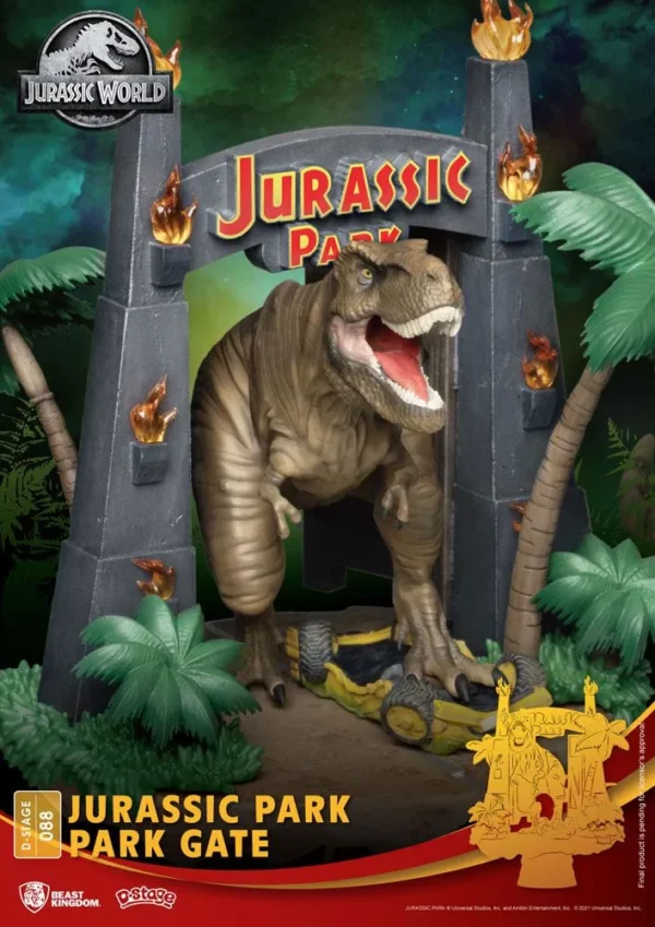 JURASSIC PARK - Figurine T-Rex Diorama D-Stage Park Gate 15 cm – Image 6