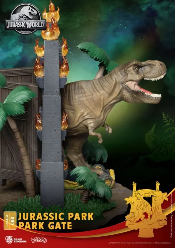 JURASSIC PARK - Figurine T-Rex Diorama D-Stage Park Gate 15 cm – Image 7