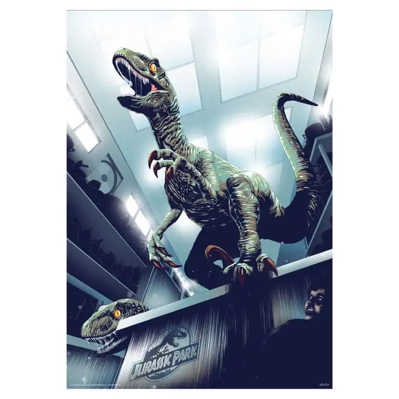 JURASSIC PARK - Litographie 30ème Anniversaire Hiding in Kitchen Limited Edition (42 x 30)