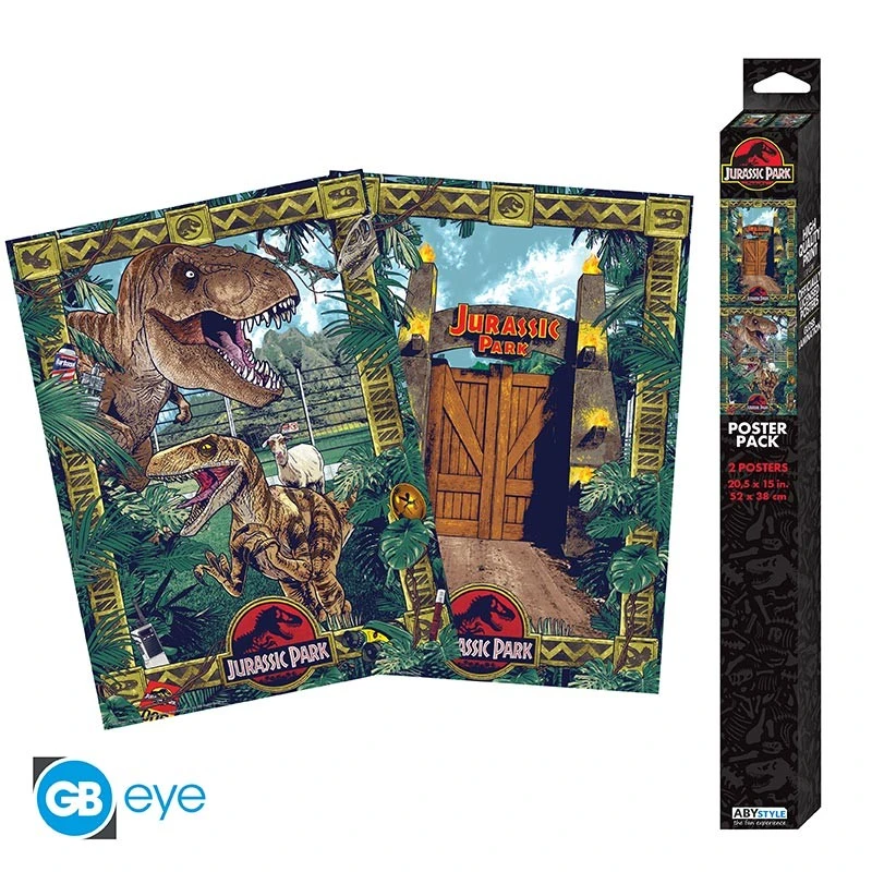 JURASSIC PARK - Set 2 Posters "Portes" & "Biodiversité" (52x38)