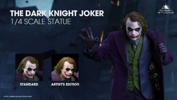 DC COMICS - Statuette 1/4 Heath Ledger Joker The Dark Knight Regular Version 52 cm – Image 15