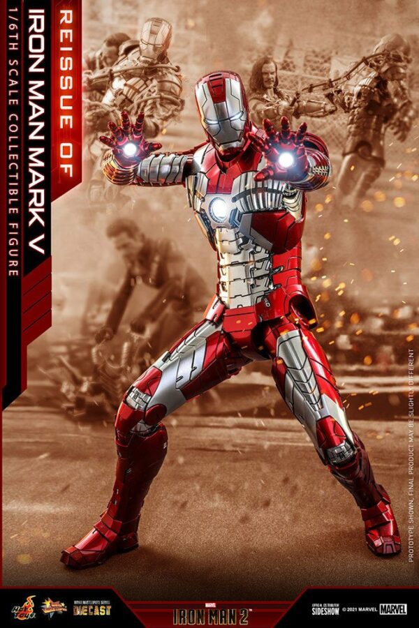 MARVEL – Figurine 1/6 Movie Masterpiece Series Diecast Iron Man Mark V (Iron Man 2) 32 cm – Image 4