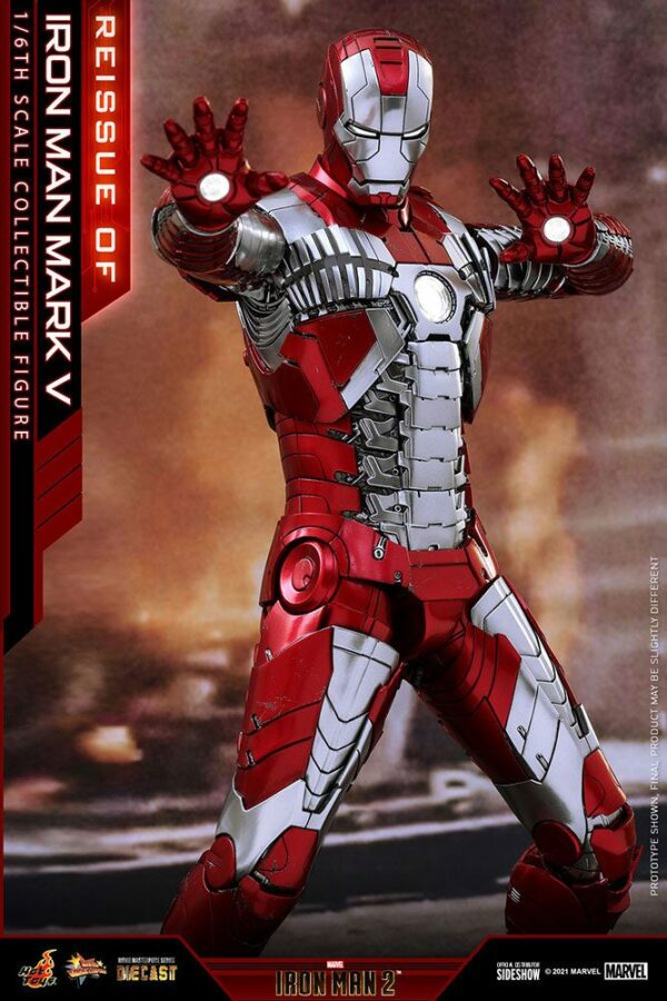 MARVEL – Figurine 1/6 Movie Masterpiece Series Diecast Iron Man Mark V (Iron Man 2) 32 cm – Image 6