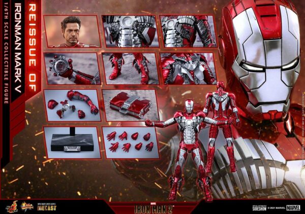 MARVEL – Figurine 1/6 Movie Masterpiece Series Diecast Iron Man Mark V (Iron Man 2) 32 cm – Image 11