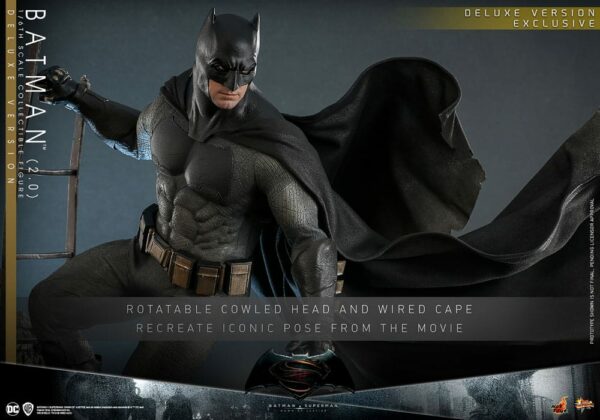 DC COMICS – Batman v Superman : L'Aube de la Justice Figurine Movie Masterpiece 1/6 Batman 2.0 Deluxe Version 30 cm – Image 19