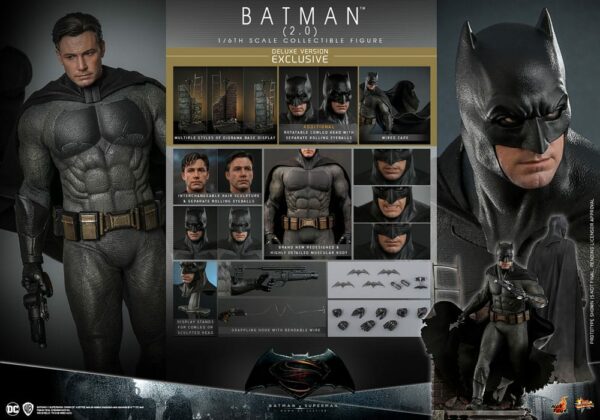DC COMICS – Batman v Superman : L'Aube de la Justice Figurine Movie Masterpiece 1/6 Batman 2.0 Deluxe Version 30 cm – Image 23