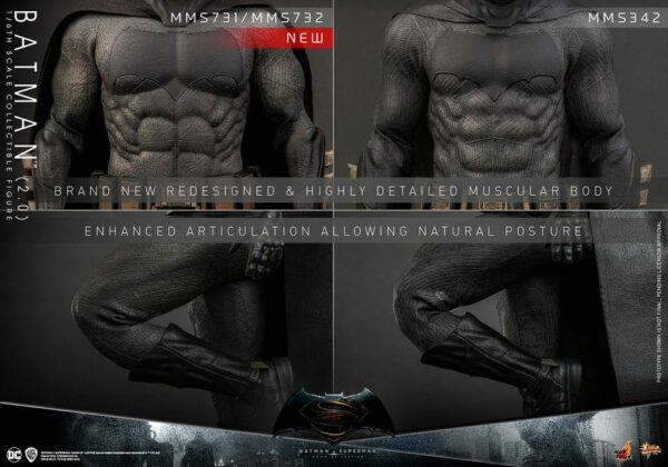 DC COMICS – Batman v Superman : L’Aube de la Justice Figurine Movie Masterpiece 1/6 Batman 2.0 30 cm – Image 18