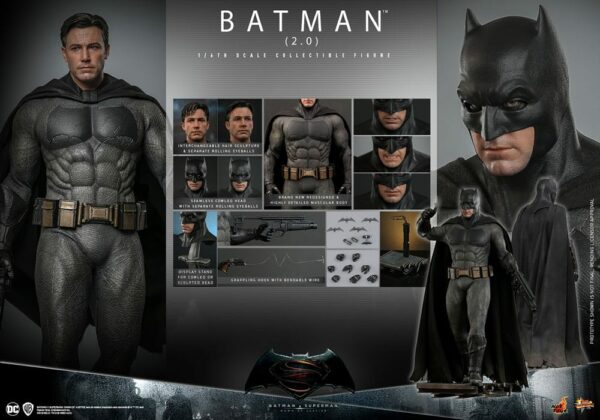 DC COMICS – Batman v Superman : L’Aube de la Justice Figurine Movie Masterpiece 1/6 Batman 2.0 30 cm – Image 19