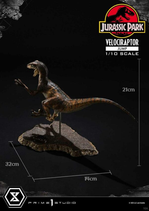 JURASSIC PARK – Statuette 1/10 Prime Collectibles Vélociraptor Jump 21 cm – Image 4
