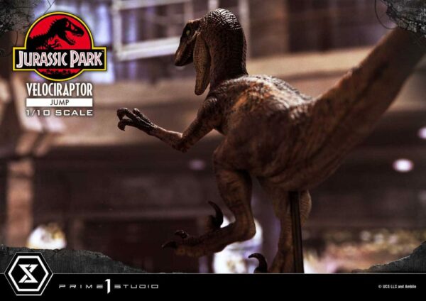 JURASSIC PARK – Statuette 1/10 Prime Collectibles Vélociraptor Jump 21 cm – Image 8