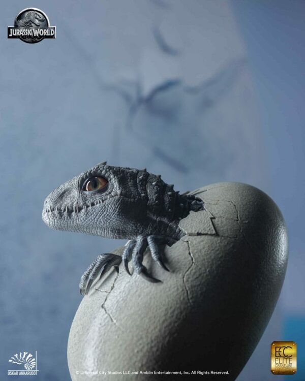 JURASSIC WORLD – Set 3 Statuettes  1/2 Œufs Indominus Rex 13 cm – Image 8
